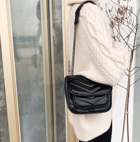 women handbag shoulder bag temperament chain crossbody thread plain classic woman bags bright leather